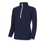 AWDis Cool Girlie Half Zip Sweat Top French Navy/Arctic White XS