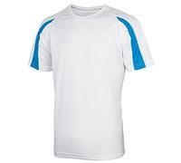 AWDis Cool Kids Contrast T-Shirt JC003B Arctic White/Sapphire Blue 3-4 Years