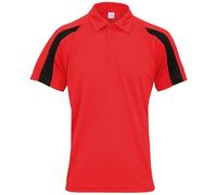 AWDis Cool Men's Contrast Polo Shirt in Red | Size: Medium AWDis Cool Red M
