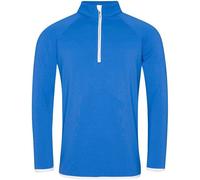 AWDis Cool Men's Half Zip Sweat Top in Blue | Size: XL AWDis Cool Blue XL