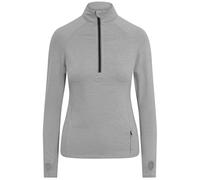 AWDis Cool Women's Cool-Flex Half Zip Long-Sleeved Base Layer Top in Silver | Size: 14 AWDis Cool Silver 14