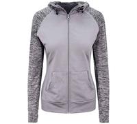 AWDis Cool Women's Zoodie Contrast Full Zip Hoodie in Pale Grey | Size: Small AWDis Cool Pale Grey S