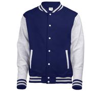 AWDis Hoods Varsity jacket Oxford Navy/Heather Grey S
