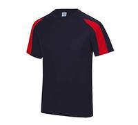 Just Hoods by AWDIS T-shirt Contrast Cool T French Navy/Fire Red