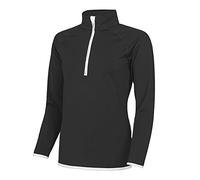 AWDis Womens Cool Half Zip Sweater Jet Black/Arctic White