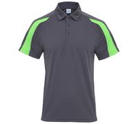 AWDis Men's Just Cool Short Sleeve Contrast Panel Polo Shirt in Charcoal | Size: Medium AWDis Charcoal M