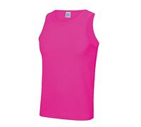 AWDis Just Cool Mens Sports Gym Plain Tank/Vest Top (XL) (Electric Pink)