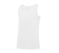 AWDis Just Cool Plain Sleeveless Vest Top in White | Size: 12-13 Years AWDis White 12-13 Years