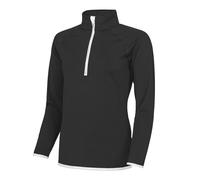 AWDis Womens Cool Half Zip Sweater Jet Black/Arctic White