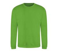 Awdis Just Hoods Sweatshirt Lime Green Crew Neck Fitted Cotton Polyester