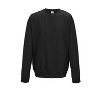 AWDis Men's Just Hoods Crew Neck Plain Sweatshirt (280 GSM) in Black | Size: 5XL AWDis Black 5XL