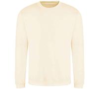 AWDis Men's Just Hoods Crew Neck Plain Sweatshirt (280 GSM) in Cream | Size: XS AWDis Cream XS