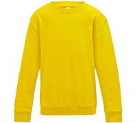 AWDis Just Hoods Childrens/Kids Plain Crew Neck Sweatshirt (12-13 Years) (Sun Yellow)