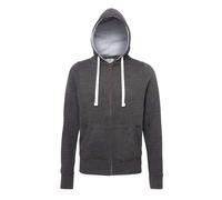 Awdis Just Hoods Chunky Zoodie Mens Zip Hoodie Heather Grey Waffle Inner