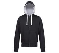 Awdis Just Hoods Chunky Zoodie Mens Zip Hoodie Heather Grey Waffle Inner