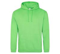 Just Hoods by AWDIS College Hoodie – Cotton Blend, Ribbed Cuffs – Lime Green – Men's X-Small