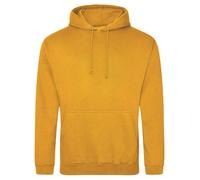 Awdis Just Hoods College Hoodie Mustard Cotton Blend Ribbed Cuffs Pouch Pocket