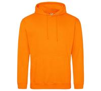 Awdis Just Hoods College Hoodie Orange Crush Cotton Blend Ribbed Cuffs