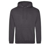 Awdis Just Hoods College Hoodie Storm Grey Cotton Blend Ribbed Cuffs