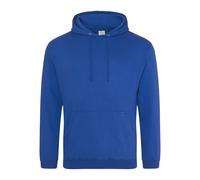 Awdis Just Hoods College Hoodie Royal Blue Cotton Blend Ribbed Cuffs