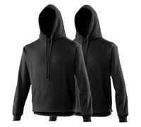 AWDis Just Hoods JH001 College Hoodie 2 Pack - Jet Black - X-Large