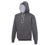 AWDis Just Hoods JH003 Varsity Hoodie Charcoal/Heather Grey M Size: M, M