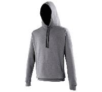 AWDis Just Hoods JH003 Varsity Hoodie Charcoal/Jet Black 2XL Size: 2XL 2XL
