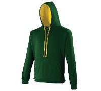 Just Hoods Varsity Hoodie Forest Green/gold XL JH003MFGR/GLDXL