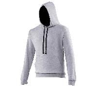 AWDis Just Hoods JH003 Varsity Hoodie Heather Grey/French Navy XS Size XS