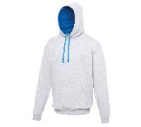 AWDis Just Hoods JH003 Varsity Hoodie Heather Grey/Sapphire Blue M Siz M