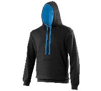 AWDis Just Hoods JH003 Varsity Hoodie Jet Black/Sapphire Blue S Size: S