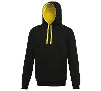 AWDis Just Hoods JH003 Varsity Hoodie Jet Black/Sun Yellow L Size: L, L