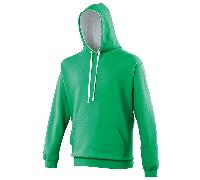 AWDis Just Hoods JH003 Varsity Hoodie Kelly Green/Arctic White 2XL Siz 2XL