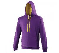 AWDis Just Hoods JH003 Varsity Hoodie Purple/Sun Yellow M Size: M, Col M