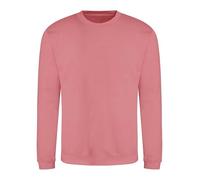 Awdis Just Hoods Sweatshirt Dusty Rose Crew Neck Fitted Cotton Polyester