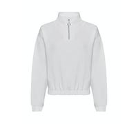 Just Hoods Women's Cropped 1/4 Zip Sweat Arctic White XS JH037FARWXS
