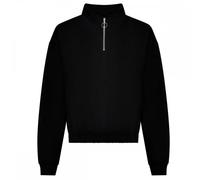 AWDis Just Hoods JH037 Women'S Cropped 1/4-Zip Sweat Deep Black XS