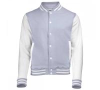 AWDis Just Hoods JH043 Varsity Jacket Heather Grey/White L Size: L, Co L