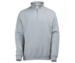AWDis Just Hoods JH046 Sophomore 1/4 Zip Sweatshirt Heather Grey XL S XL