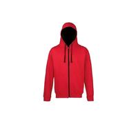 AWDis Just Hoods JH053 Varsity Zoodie Fire Red/Jet Black 2XL Size: 2XL 2XL