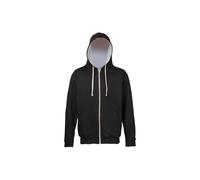 AWDis Just Hoods JH053 Varsity Zoodie Jet Black/Heather Grey S Size: S S