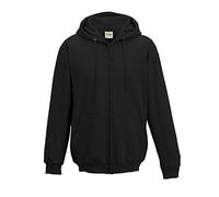 AWDis Just Hoods Men's Zoodie Hoodie, Black (Jet Black), Large