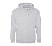 AWDis Just Hoods Men's Zoodie Hoodie, Grey (Heather Grey), Large