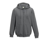 AWDis Just Hoods Men's Zoodie Hoodie, Grey (Steel Grey), Large