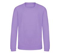 AWDis Just Hoods Plain Crew Neck Sweatshirt 9-11 Years in Lavender | Size: 7-8 Years AWDis Lavender 7-8 Years