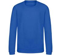 AWDis Just Hoods Plain Crew Neck Sweatshirt in Royal | Size: 3-4 Years AWDis Royal 3-4 Years