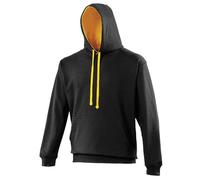 Awdis Just Hoods Varsity Hoodie Black Gold Casual Sweatshirt Unisex