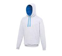 AWDis Just Hoods JH003 Varsity Hoodie Heather Grey/Sapphire Blue S Siz S