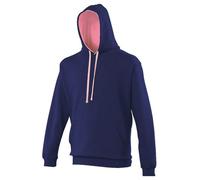 AWDis Men's Varsity Hoodie, Multicoloured (Oxford Navy/Candyfloss Pink), Small