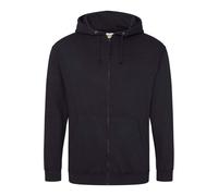 Awdis Just Hoods Zoodie Jet Black Cotton Blend Full Zip Hoodie Men Women